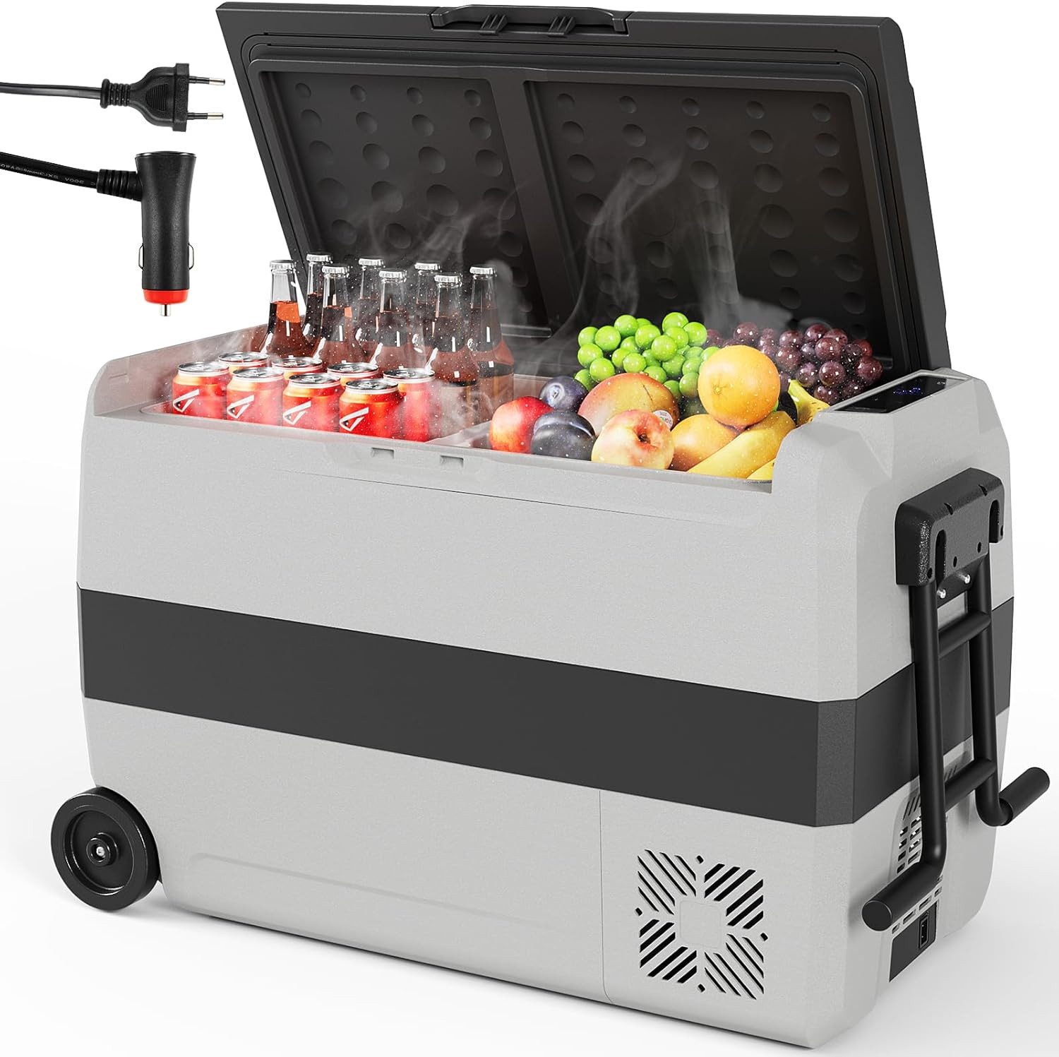 TLGREEN Kühlbox Kompressor Kühlbox 32L, bis -20℃, Zweizonen-Temperaturregelung, 44 l, MAX/ECO Modus, DC 12/24V, Camping Kühlschrank,Kühlbox Auto