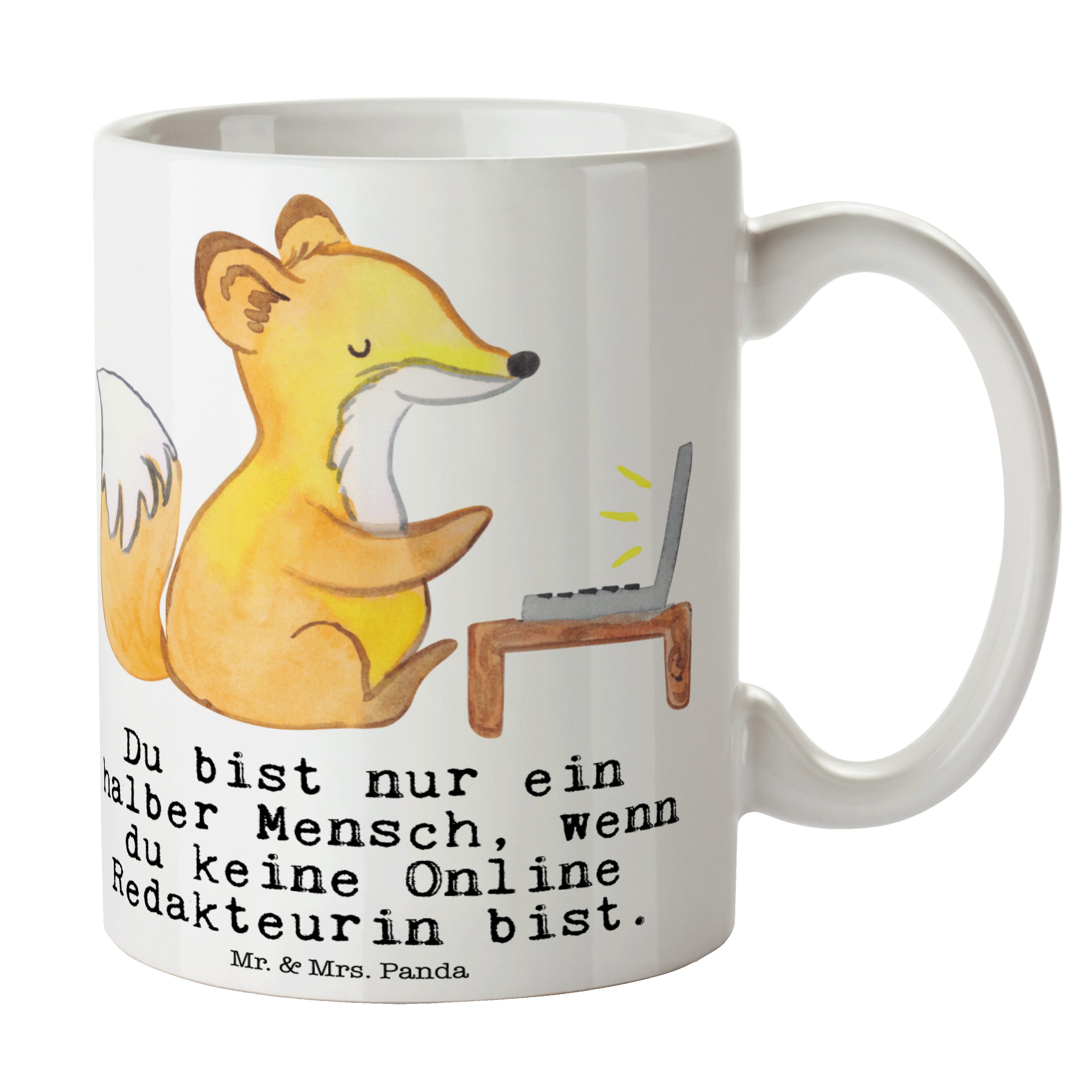 Tasse Motive, - Geschenk, Mr. - Keramik Redakteurin Weiß Tasse Jubiläum, & Herz Mrs. Online Panda mit