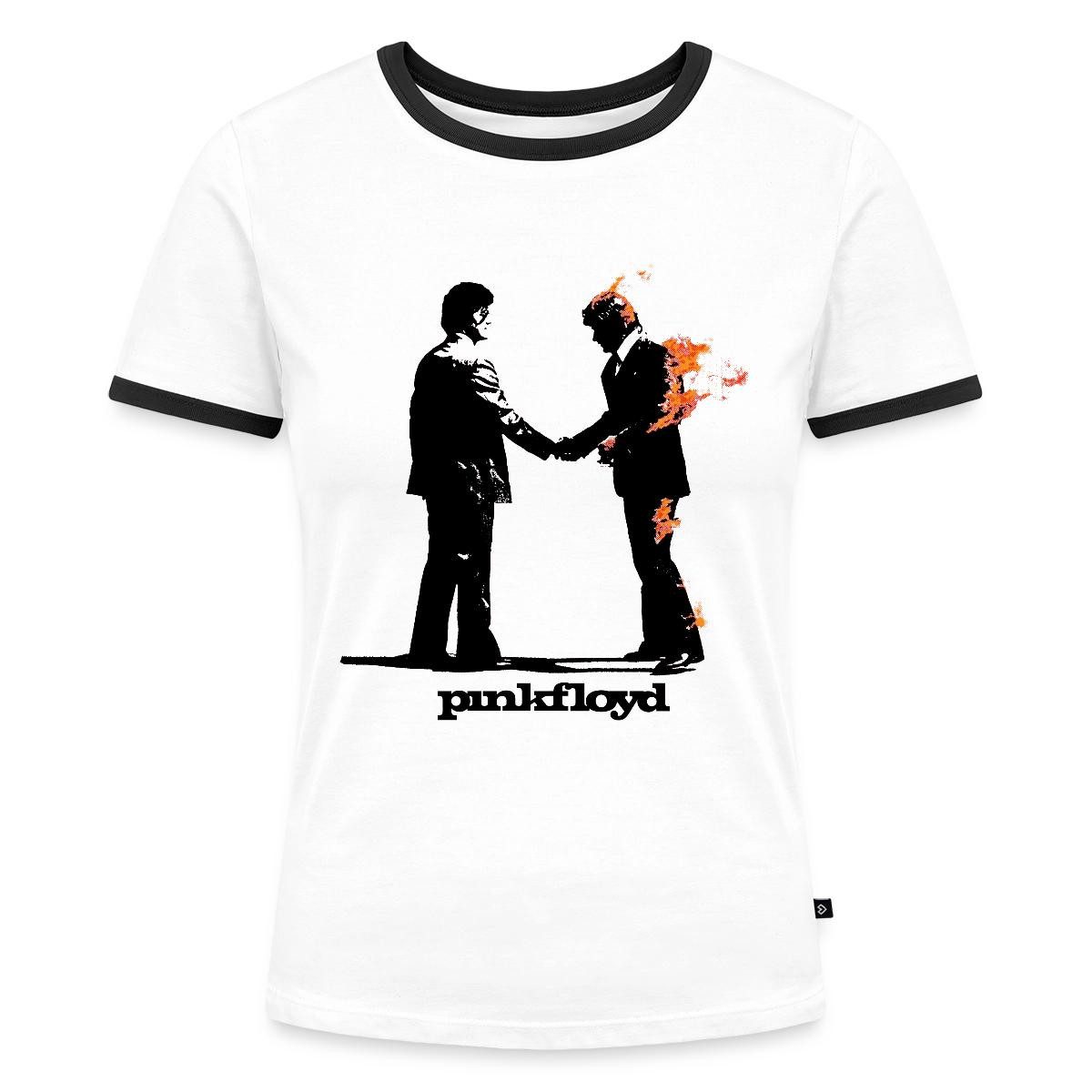 Spreadshirt T-Shirt Pink Floyd Album Cover Und Logo Frauen Kontrast T-Shirt (1-tlg)