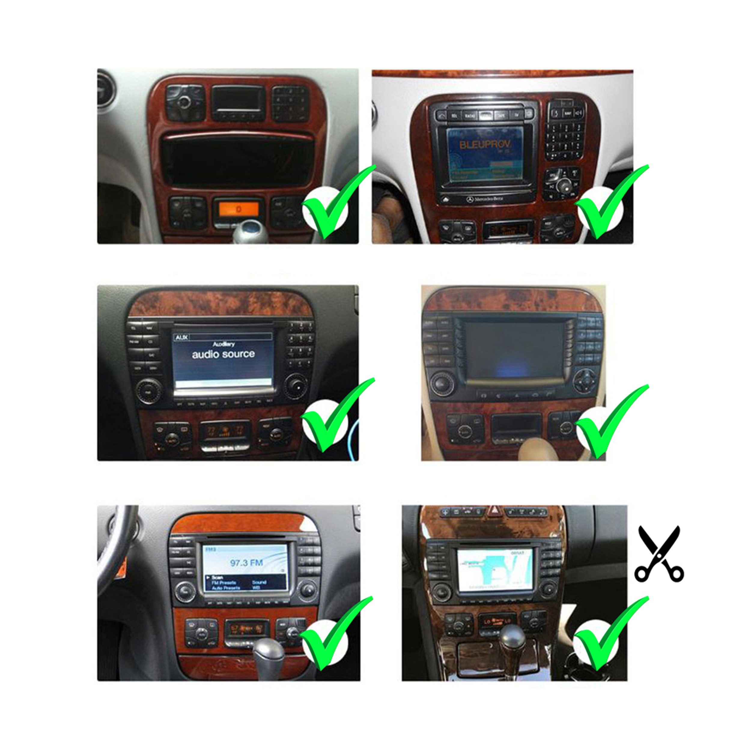 TAFFIO Für Mercedes W220 C215 7" Touchscreen Android Autoradio GPS CarPlay Einbau-Navigationsgerät