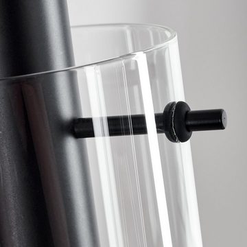 hofstein Hängeleuchte »Scaletta« moderne Hängelampe aus Metall/Glas in Schwarz/Klar, ohne Leuchtmittel, Leuchte mit Schirmen aus Echtglas, Höhe max. 148cm, 5xE27