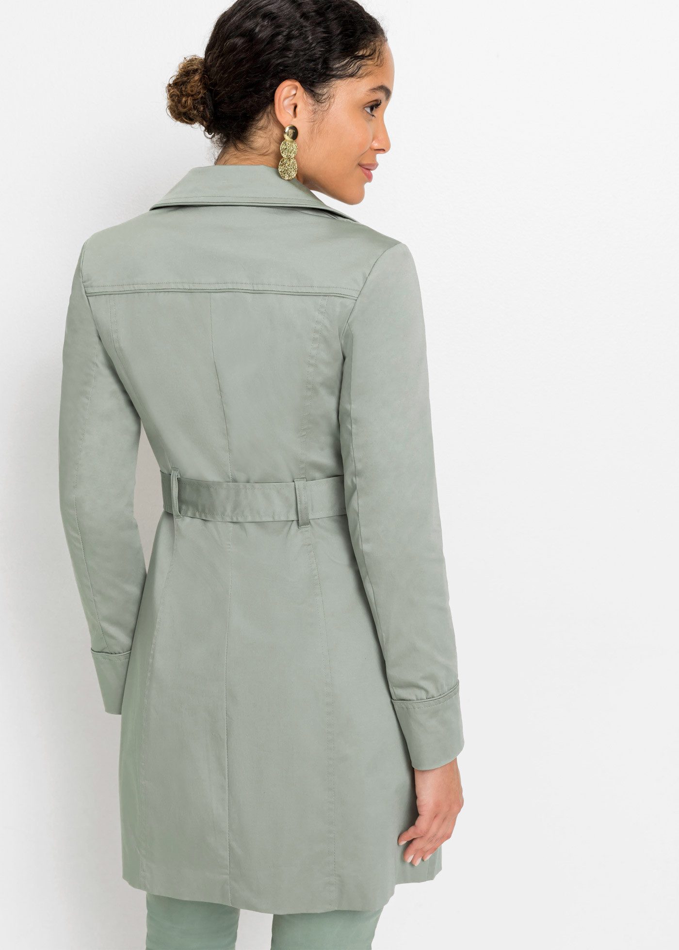 bonprix Trenchcoat mit abnehmbarem Bindegürtel, 2-Reiher günstig online kaufen