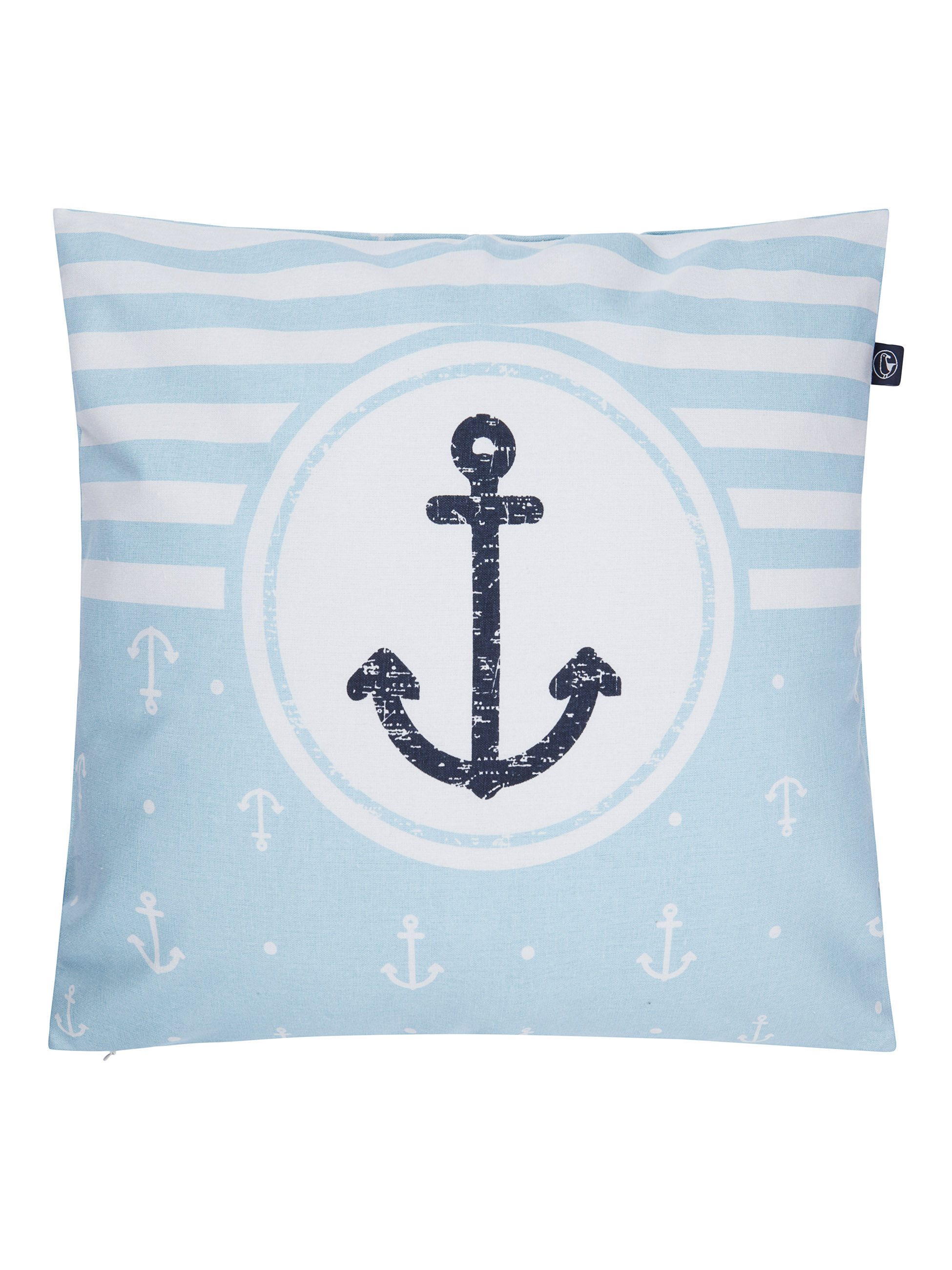 Schietwetter Kissenbezug Sonstiges Kissenbezug "Anker & Streifen" 50x50cm, günstig online kaufen