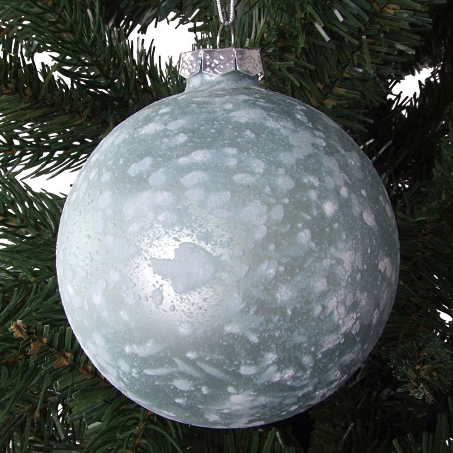 BURI Weihnachtsbaumkugel Glas-Weihnachtsbaumkugeln 2 Stück 9cm Christbaumkugel Adventsdeko Baum blau