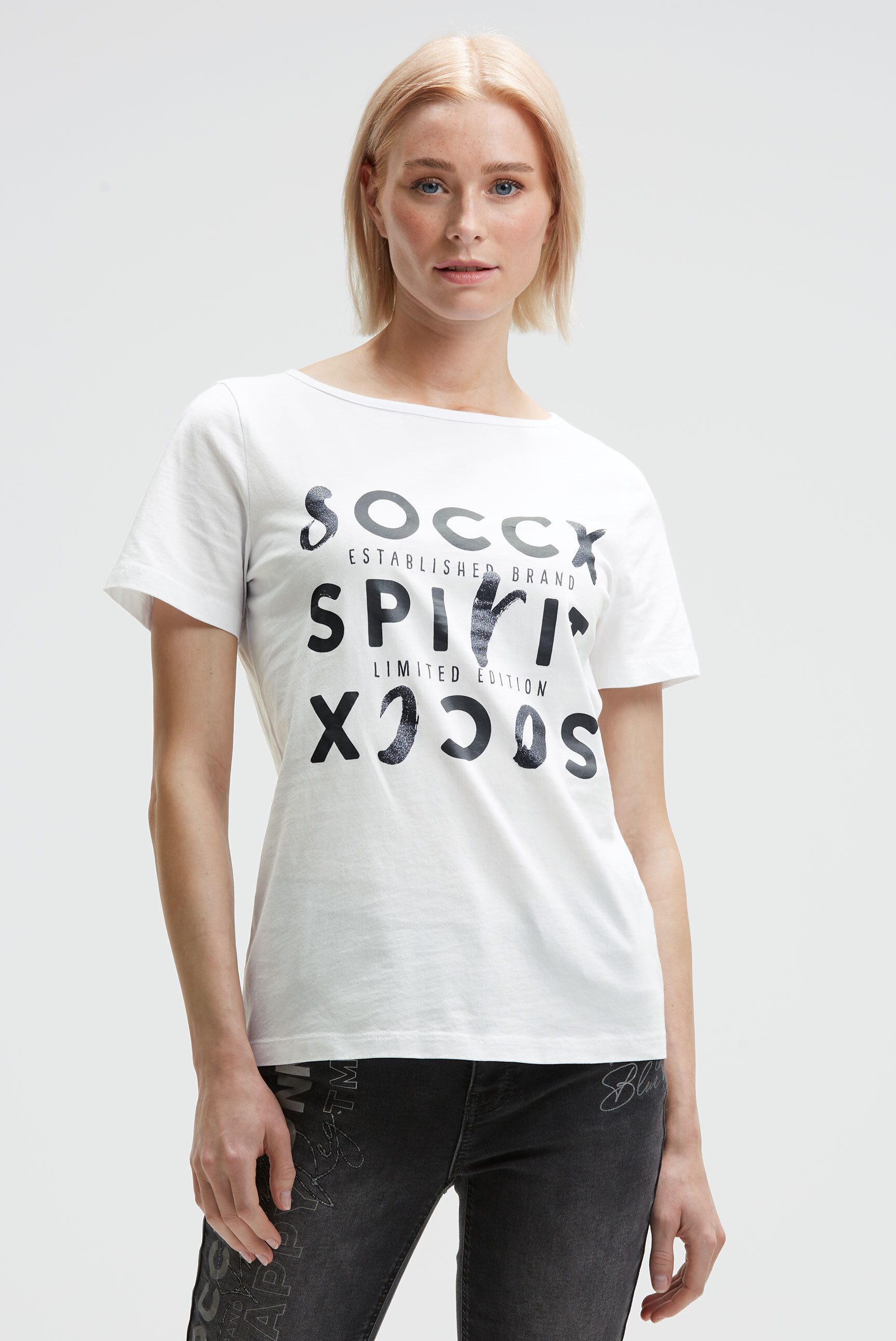 SOCCX Kurzarmshirt aus Baumwolle günstig online kaufen
