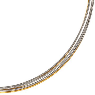 Schmuck Krone Goldkette Halsreif aus Edelstahl 5-reihig bicolor 45cm