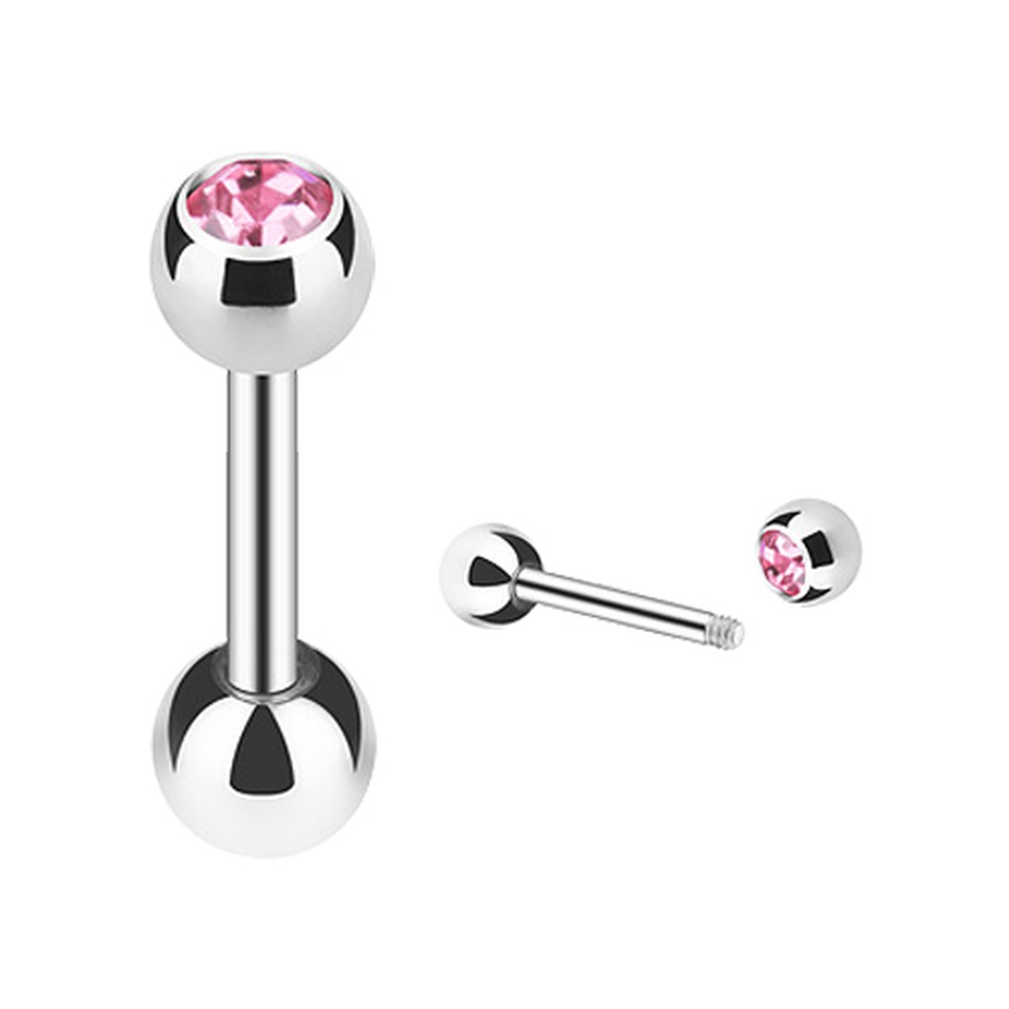 Farben aus Ohr Helix Stecker Barbell Silber Cartilage Chirurgenstahl Tragus Ohrpiercing Piercing Rosa Piercing-Set Kugel, Kristall Taffstyle