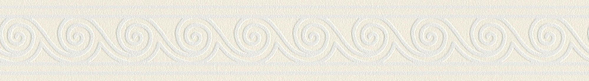 A.S. Création Borte selbstklebend Wellenmuster 5 m x 8 cm Weiß-Metallic günstig online kaufen