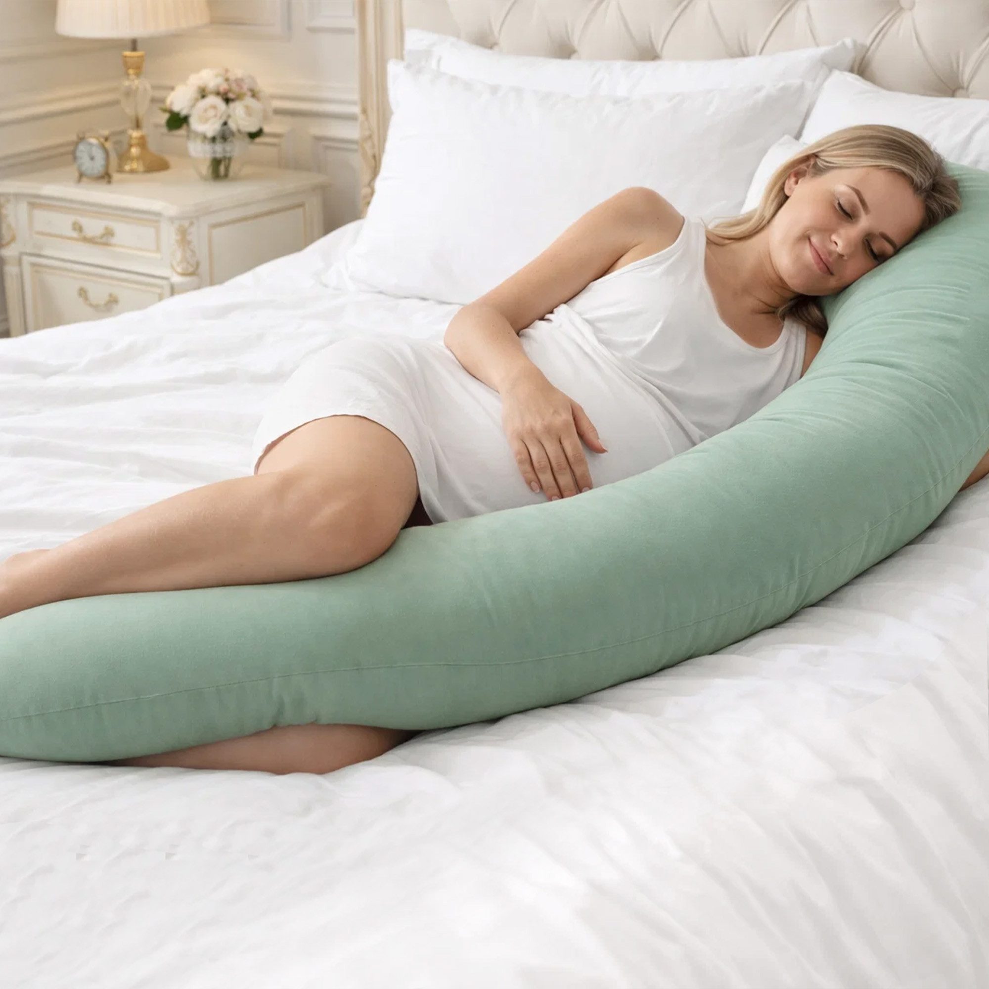 DAITORE Seitenschläferkissen Stillkissen 190 cm x 32 cm XXL Lagerungskissen Schwangerschaftskissen, Seitenschläferkissen Stillkissen, maschinenwaschbarem Bezug