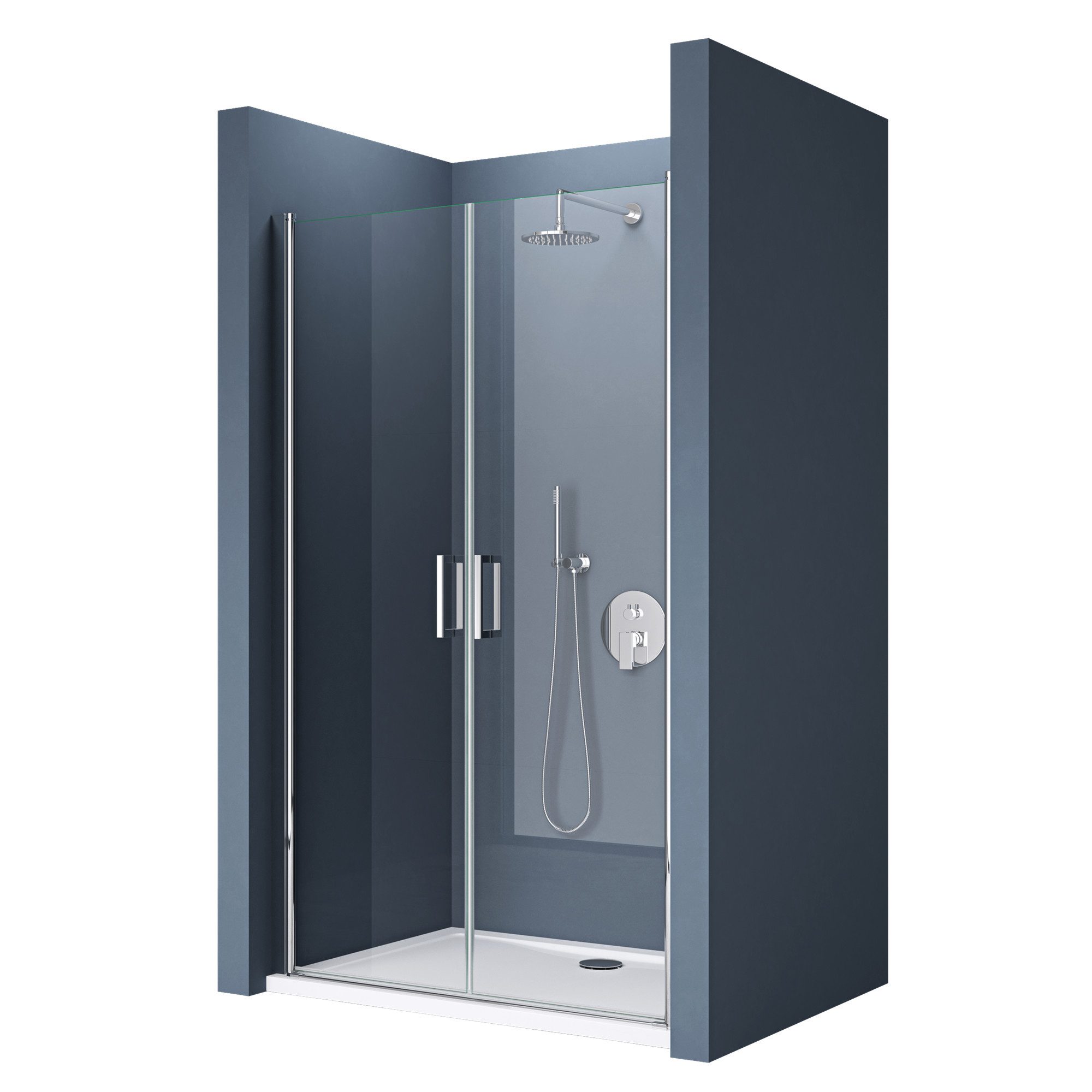 doporro Dusch-Drehtür Duschtür Nischentür dusche Duschabtrennung Duschkabine Teramo24, 80x195 cm