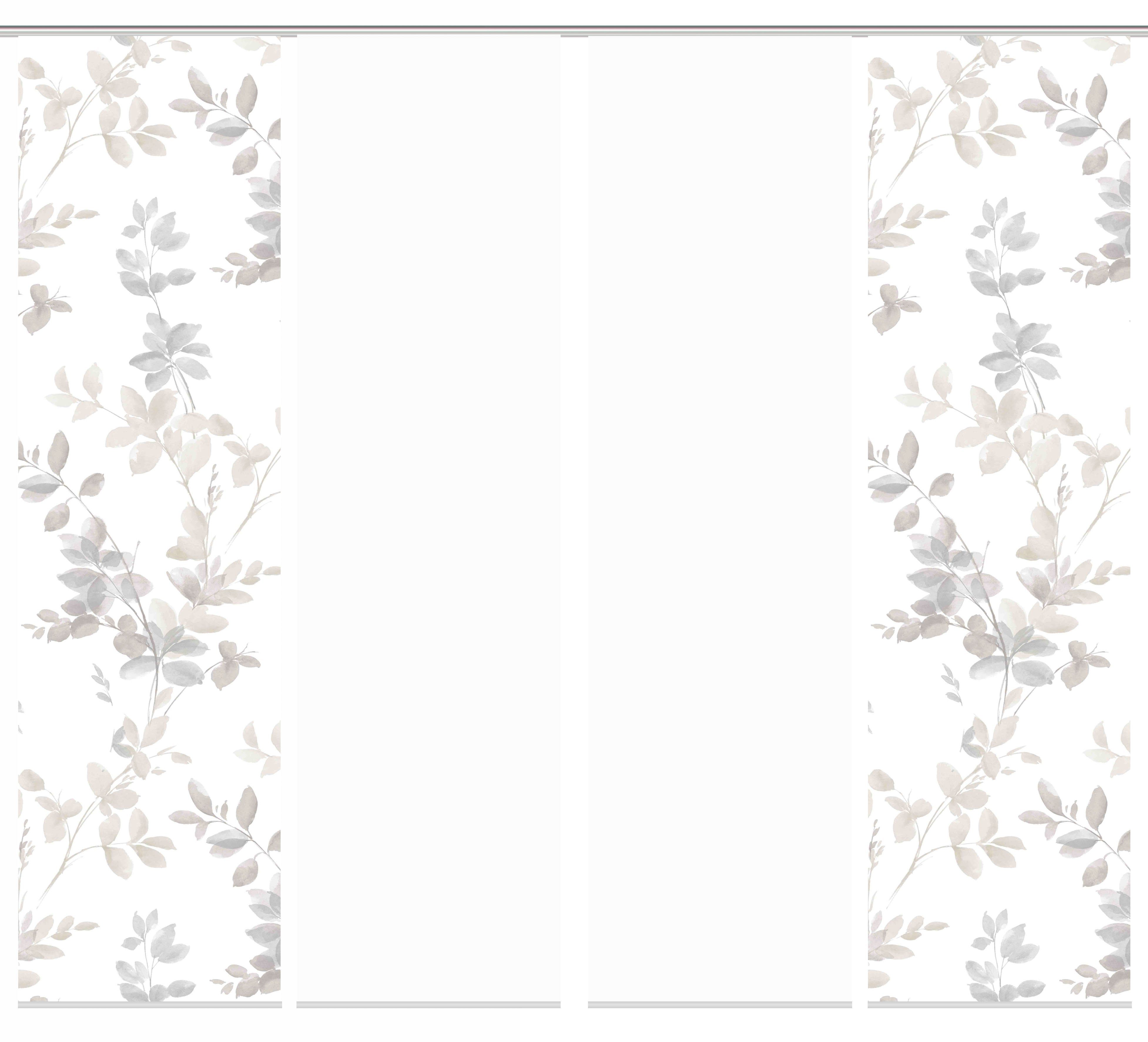 HOME WOHNIDEEN Schiebegardine 4er SET (4 St), Paneelwagen, blickdicht, Schiebevorhang Digidruck 4er Set AYLA