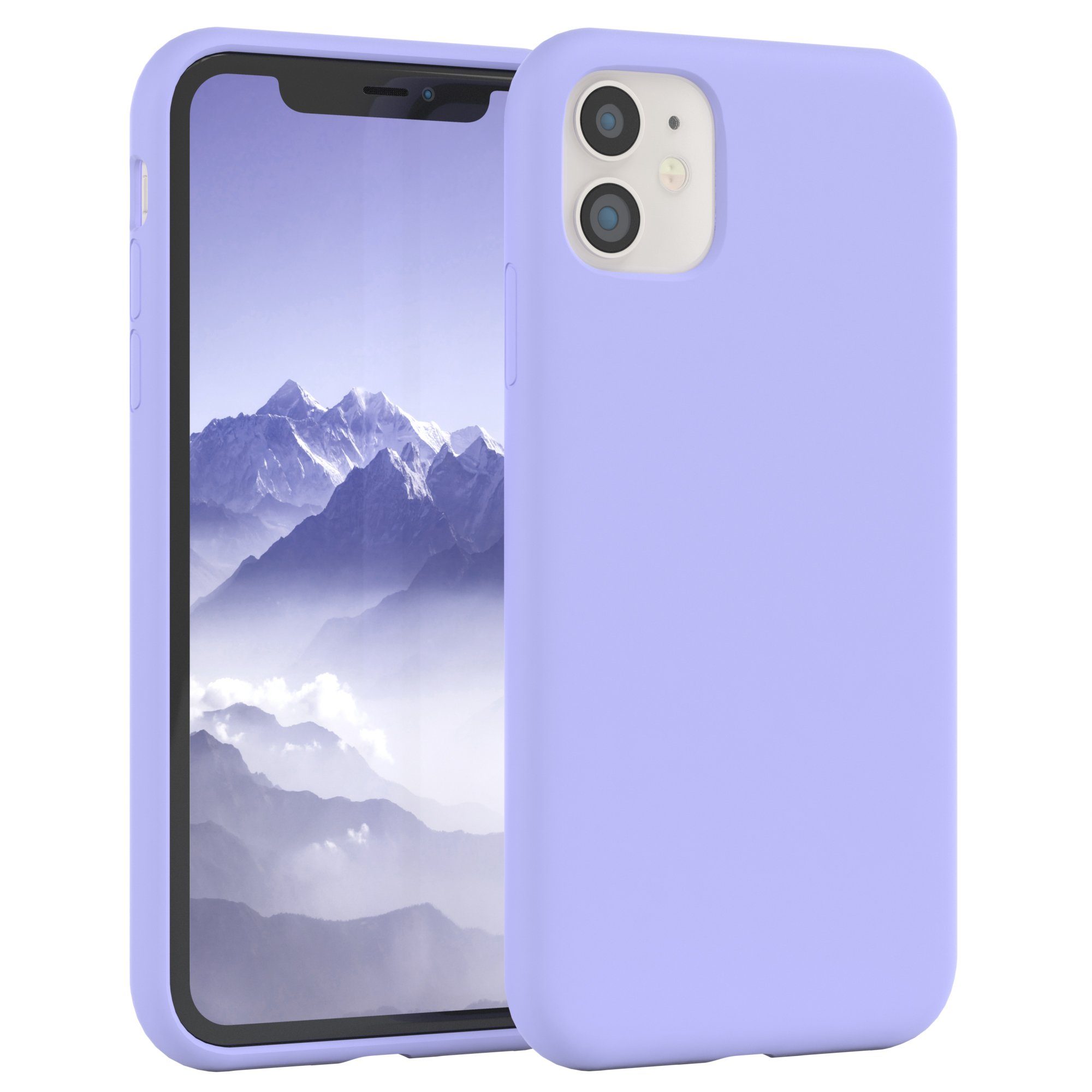 EAZY CASE Handyhülle Premium Silikon Case für Apple iPhone 11 6,1 Zoll, Handytasche aus Silikon Slimcover stoßfest Violett / Lila Lavendel