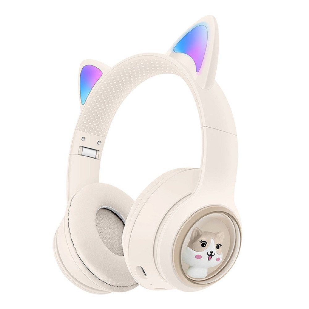 feinlux Überkopf-Bluetooth-Kopfhörer Kopfhörer (Bluetooth 5.3, Farbige LEDs, eingebautes Mikrofon, FM, Kopfhörer)