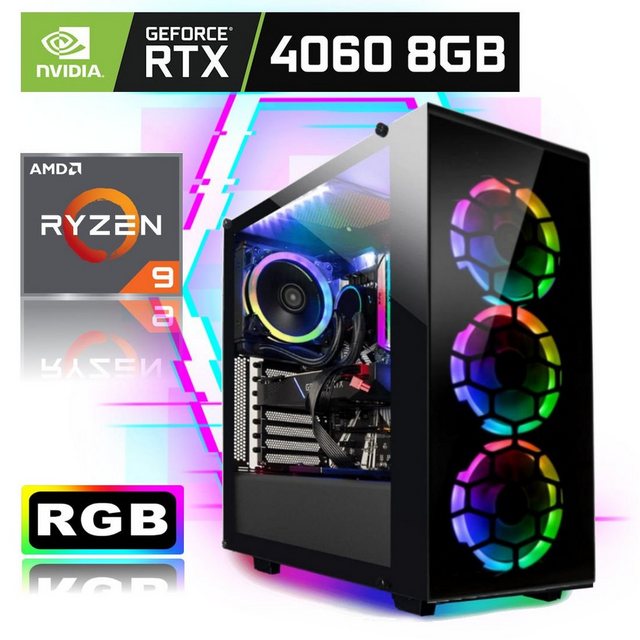 Meinpc MSI 5900X RTX 4060 Gaming-PC (AMD Ryzen 9 5900X, Nvidia GeForce RTX 4060, 32 GB RAM, 1000 GB SSD, Windows 11 Pro, Gamer, RGB, Gaming)