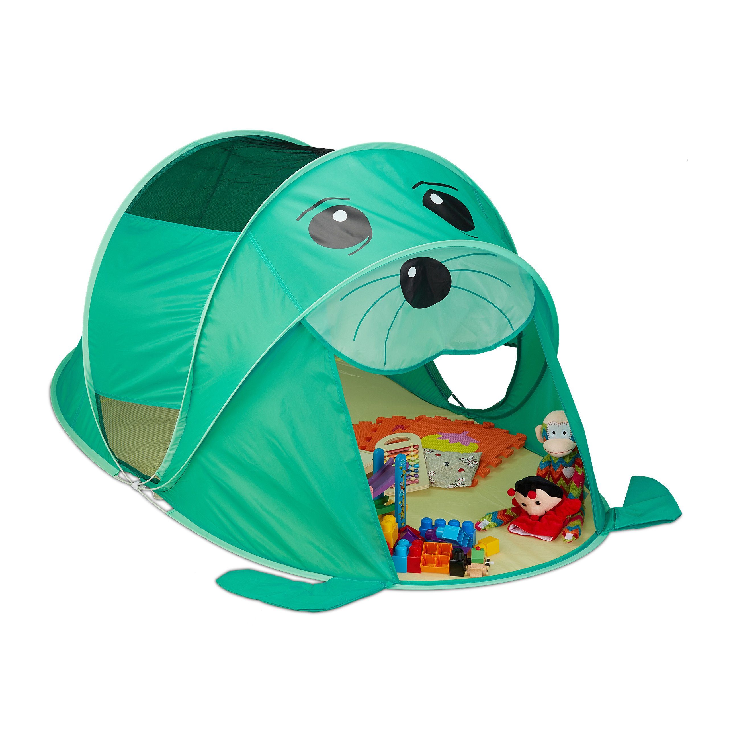 relaxdays Spielzelt Pop Up Spielzelt Robbe günstig online kaufen