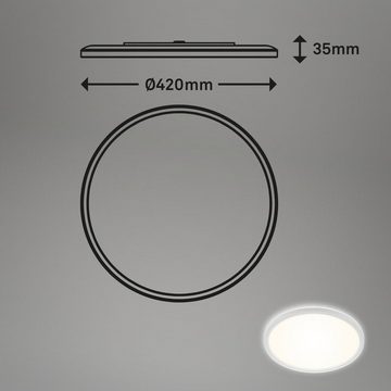 Briloner Leuchten LED Deckenleuchte 3643-416, Spritzwasserschutz, ultraflach, indirektes Licht, LED fest verbaut, Neutralweiß, Deckenlampe, 42x3,5cm, Weiß, 22W, Wohnzimmer, Schlafzimmer, Küche