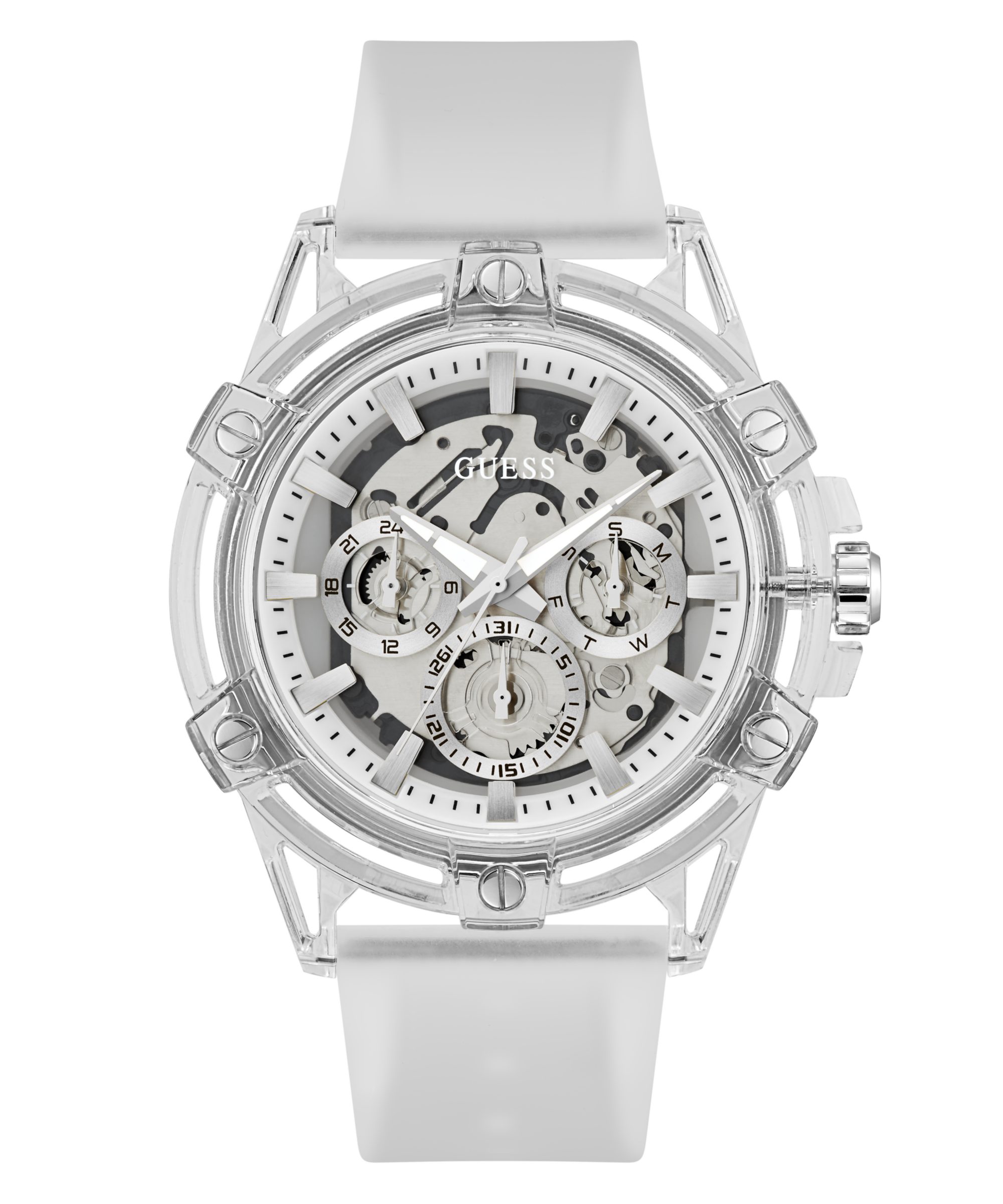 Guess Multifunktionsuhr KING GW1142G1, Quarzuhr, Armbanduhr, Herrenuhr, Silikonarmband, analog, Tag