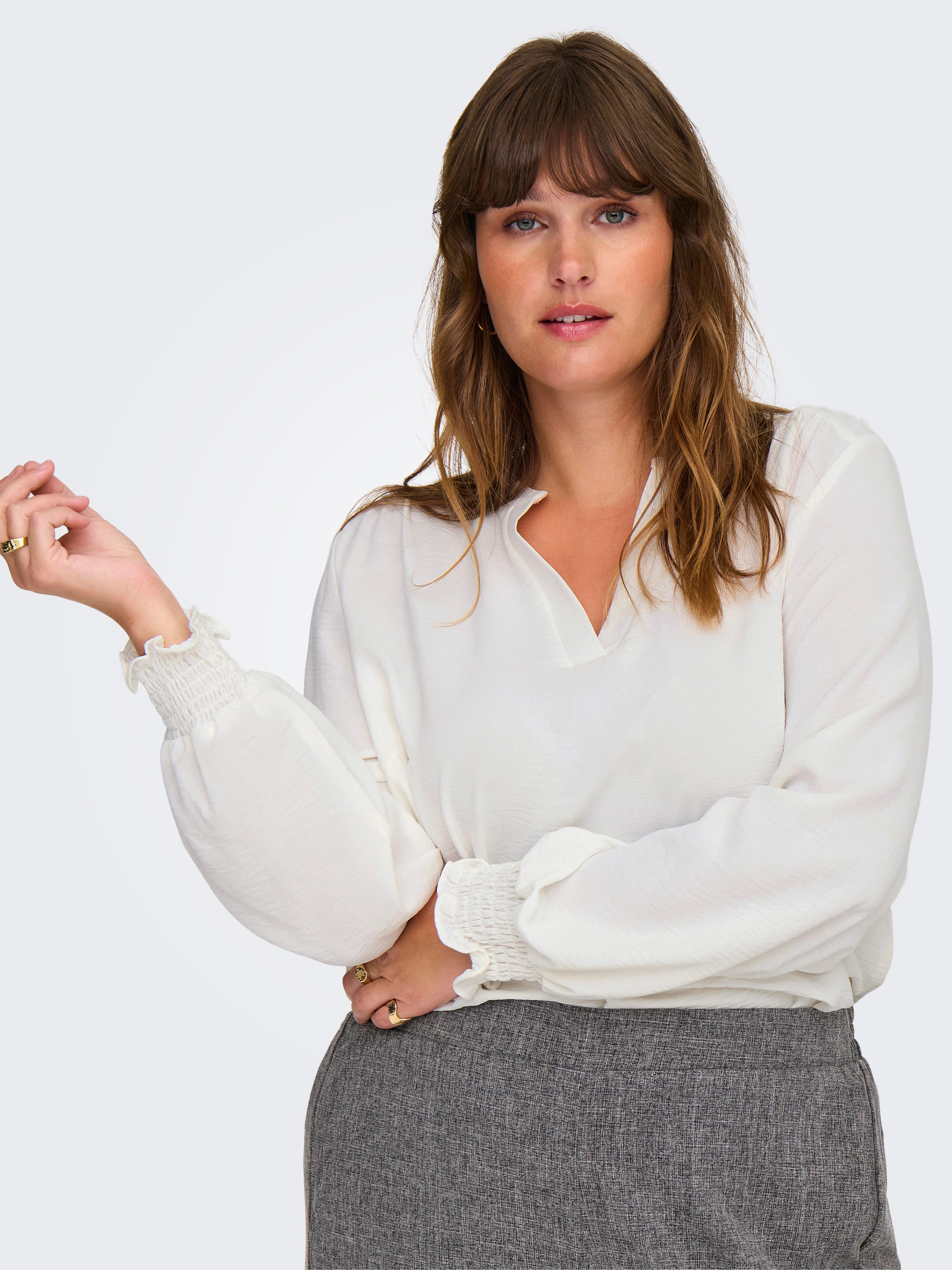 ONLY CARMAKOMA Shirtbluse CARMETTA LIFE V-NECK TOP WVN NOOS günstig online kaufen