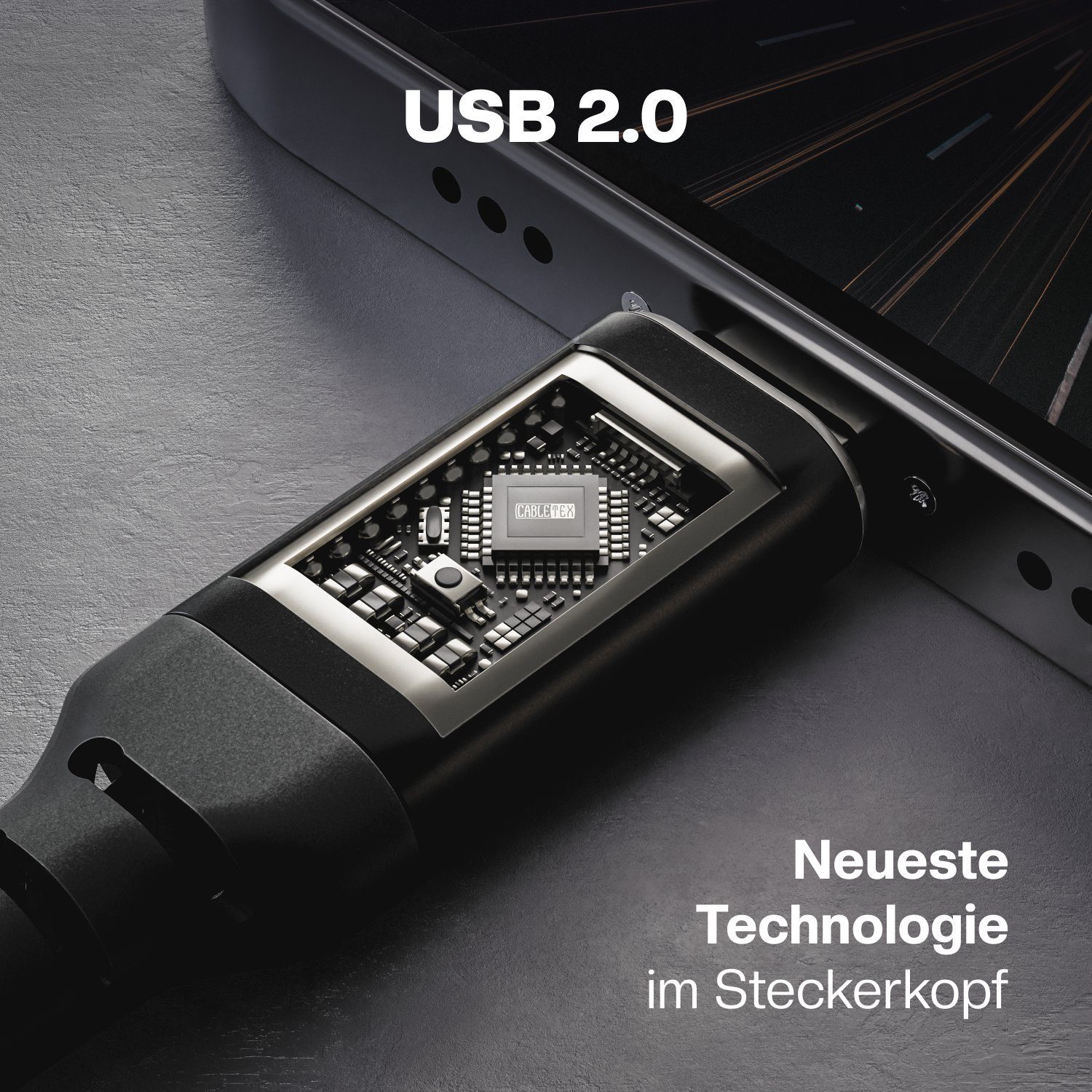 CABLETEX USB C zu Lightning Kabel für iPhone und iPad Ladekabel Lightningkabel, Lightning, USB-C (200 cm), MFi-Zertifizierung – Bild 2 von 5