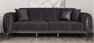 JVmoebel Wohnzimmer-Set Sofa Couch 3+3 Sitz Sofagarnitur Couchen Polster Sofas Set Gruppe, (2-St., 1x Schwarz 3-Sitzer + 1x Weiß 3-Sitzer ohne Couchtisch), Made in Europa