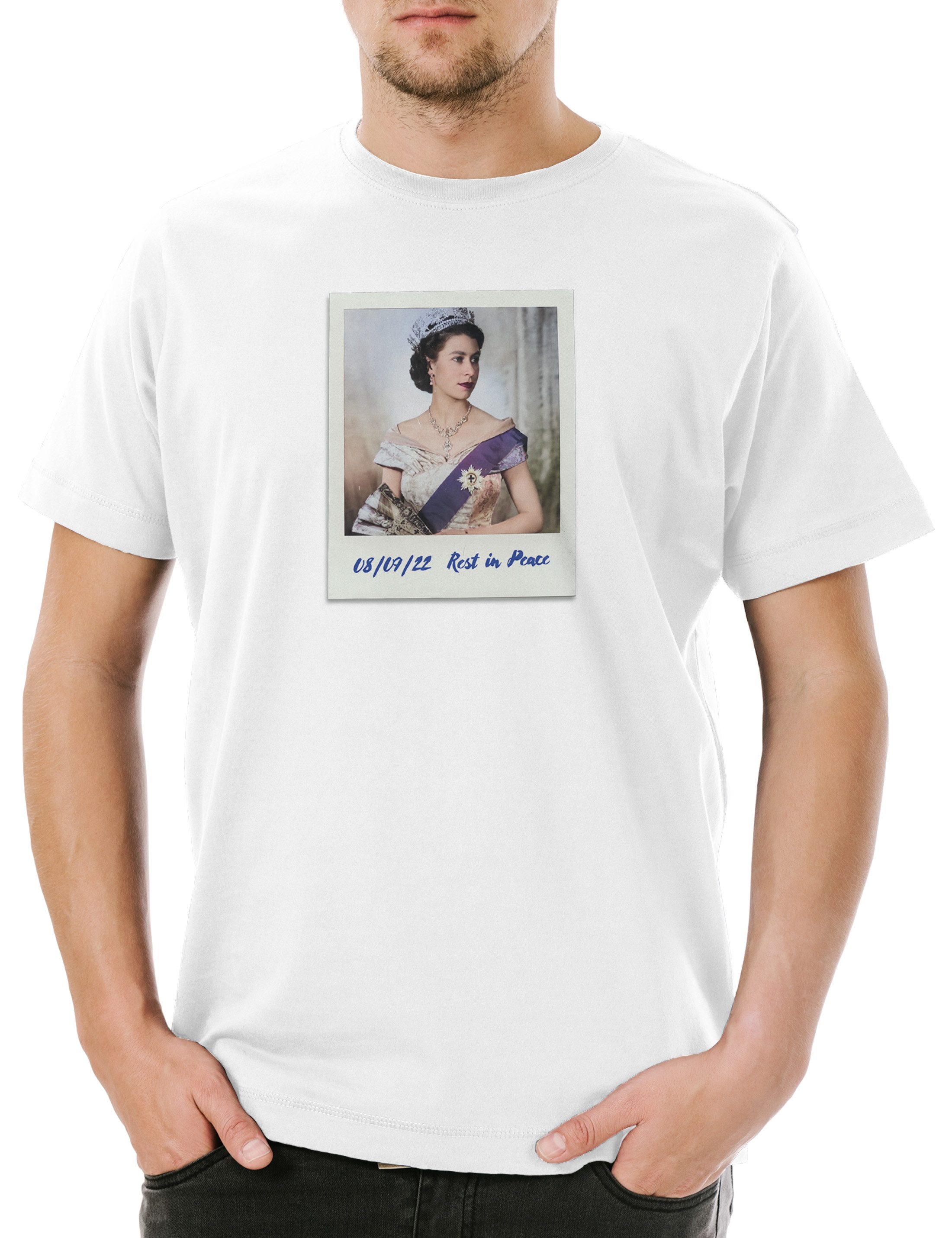 Urban Backwoods Print-Shirt Queen Elizabeth Portrait II Herren T-Shirt The KöniginGreat England UK (1-tlg) Britain Großbritannien United Kingdom