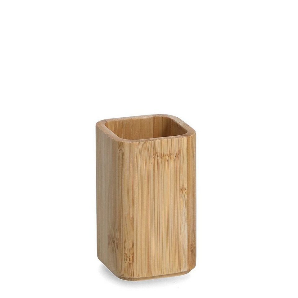 Zeller Present Wäschekorb Zahnputzbecher, Bambus, 290 ml, ca. 7 x 7 x 11,4  cm, individuelle Maserung des Holzes macht jeden Becher zum Unikat