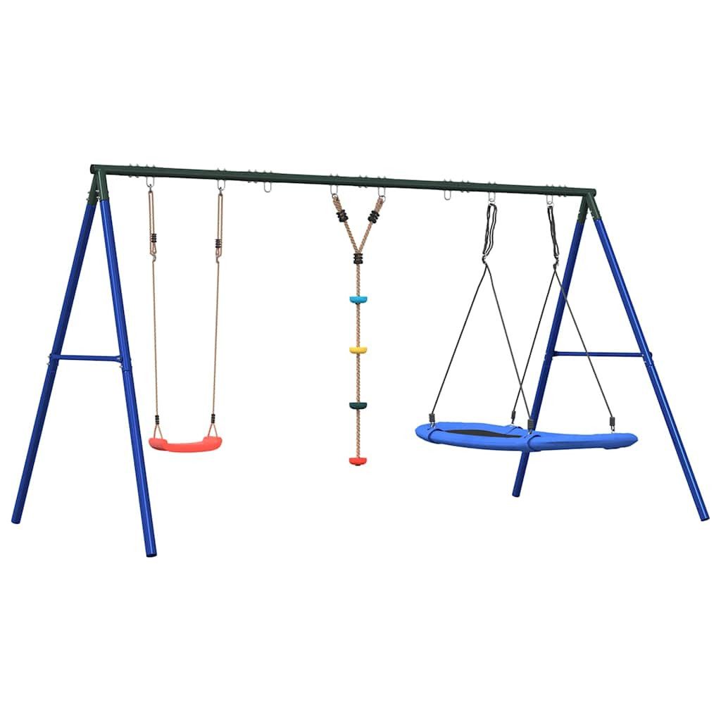 vidaXL Spielturm Schaukel-Set mit Schaukelsitz Kletterschaukel und Nestschaukel