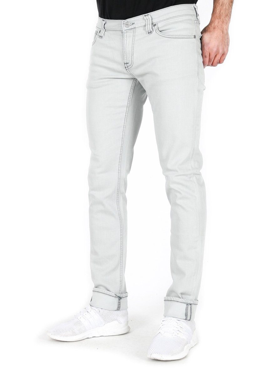 Damen Jeans Nudie Jeans Skinny-fit-Jeans Unisex - Tight Long John Cool Grey