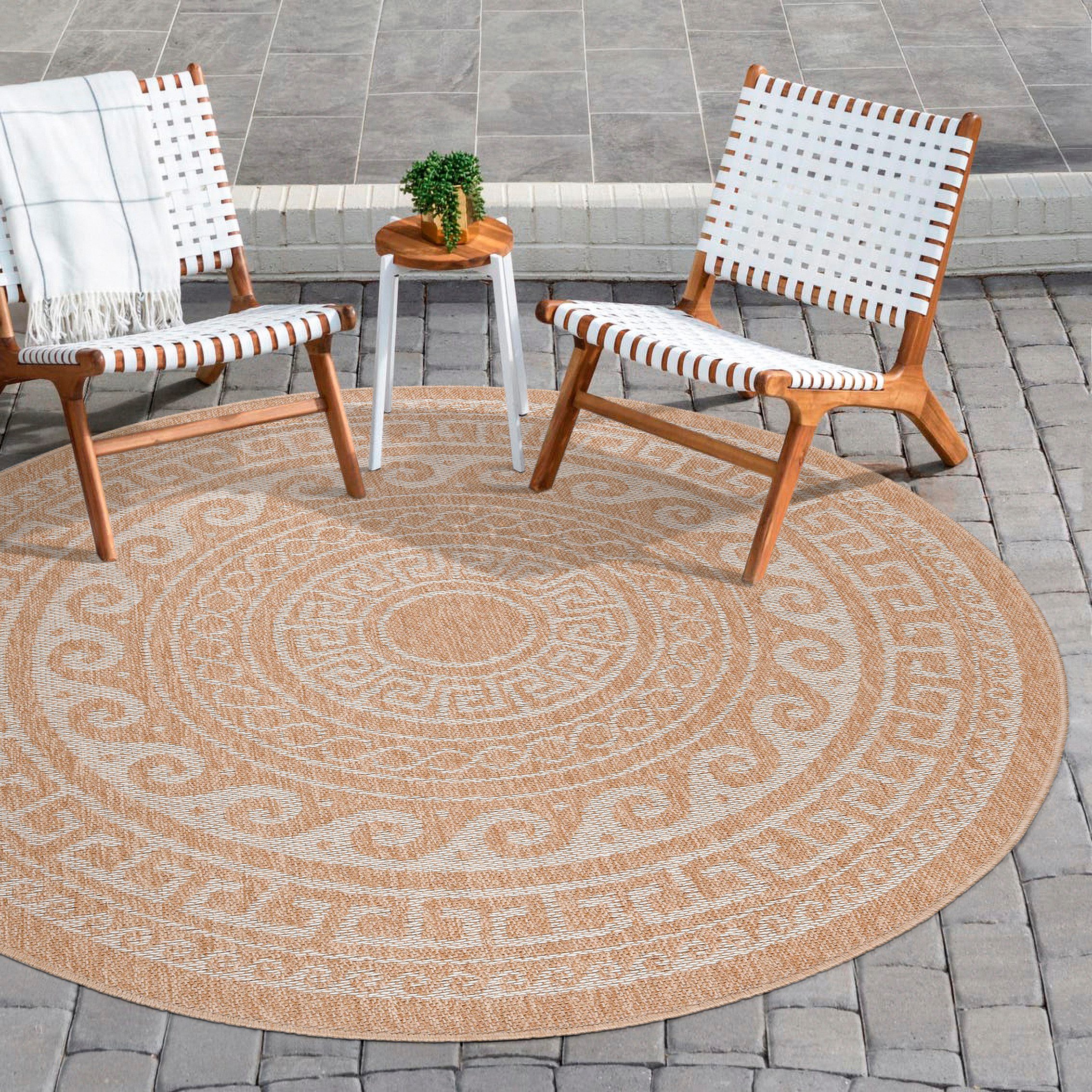 Carpettex Outdoorteppich Vintage Design, Rund, Höhe: günstig online kaufen