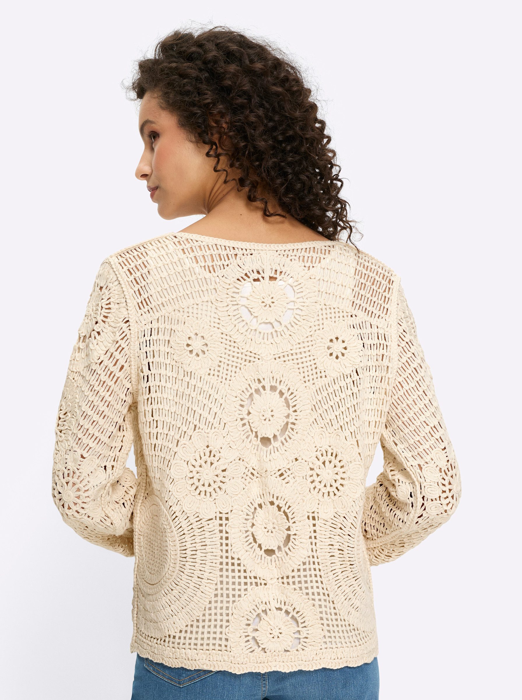 heine Strickjacke Ajour-Strickjacke Langarm Ajour