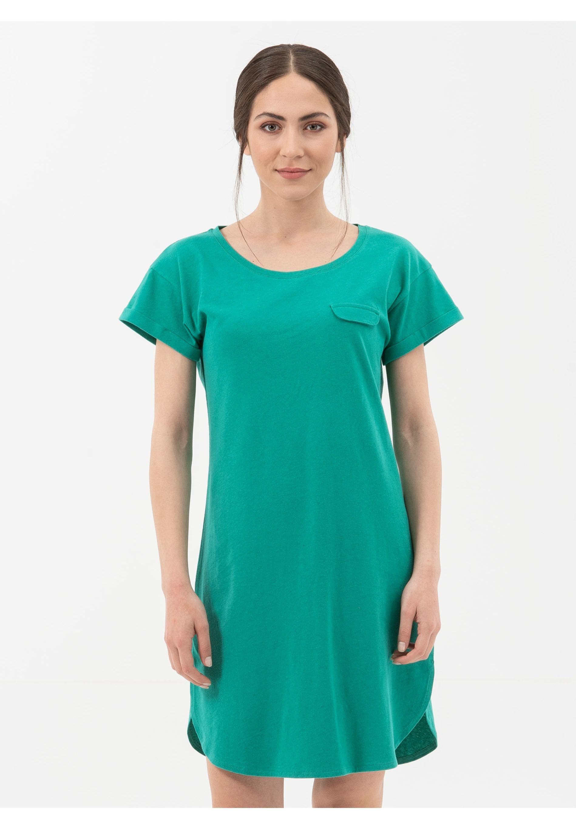 Kleid & Hose Jerseykleid aus Bio-Baumwolle mit Leinen