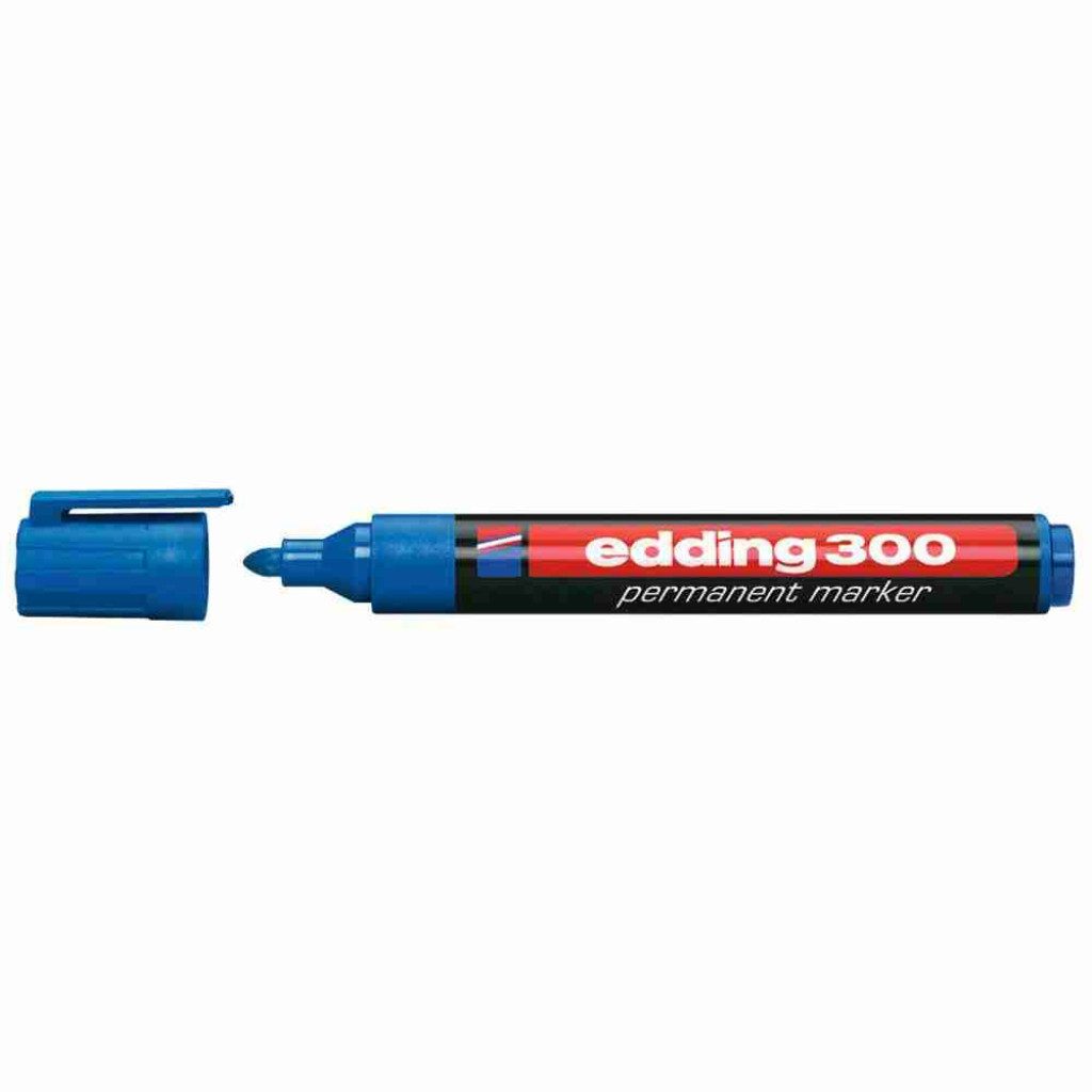 edding Permanentmarker edding 300 Permanentmarker 1,5 – 3,0 mm, (Packung, edding 300 Permanentmarker), Anwendbar auf verschiedenen Oberflächen