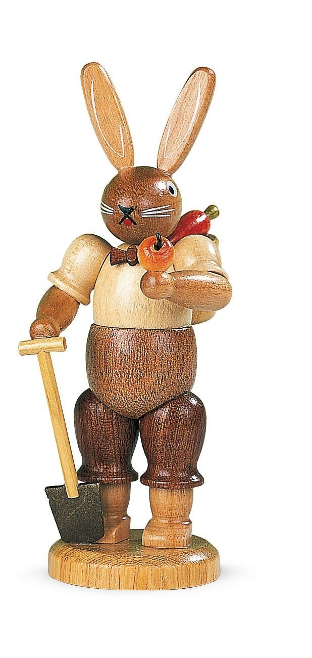 Müller Kleinkunst GmbH Seiffen Osterhase Osterfigur Hasengärtner natur klein Höhe 11cm NEU