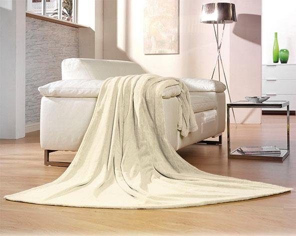 Wohndecke Memphis, Gözze, in tollen Unifarben, Kuscheldecke