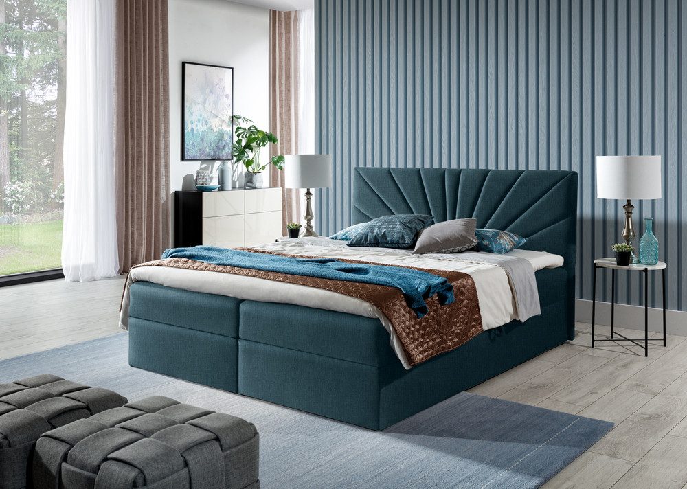 99rooms Boxspringbett Lazzaro (Schlafzimmerbett, Bett), mit Bonellfederkernmatratze und Topper, Bettkasten