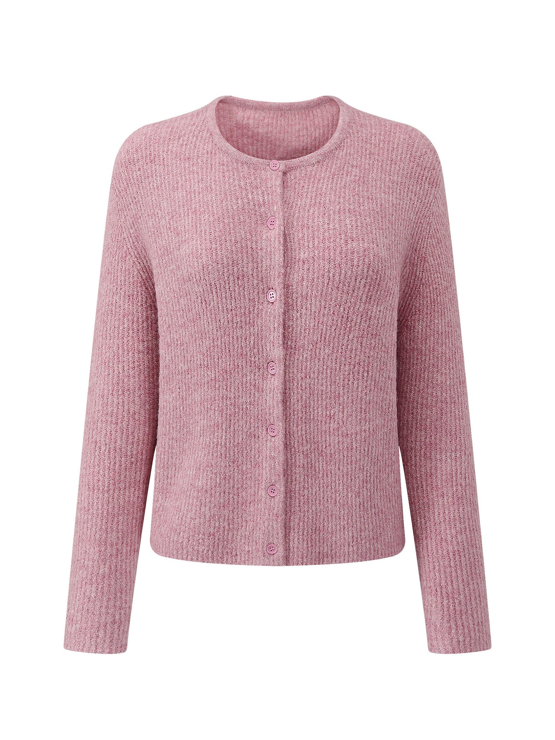 SASSYCLASSY Cardigan Cardigan mit Rippstruktur für Damen Flauschiger Strick günstig online kaufen