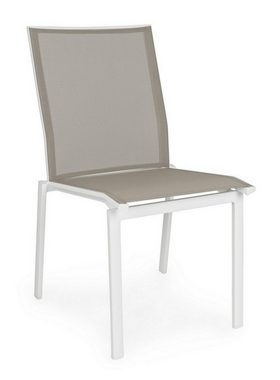Natur24 Gartenstuhl 4er Set Stühle 50 x 61 x 88,5 cm Aluminium und Textil Weiß