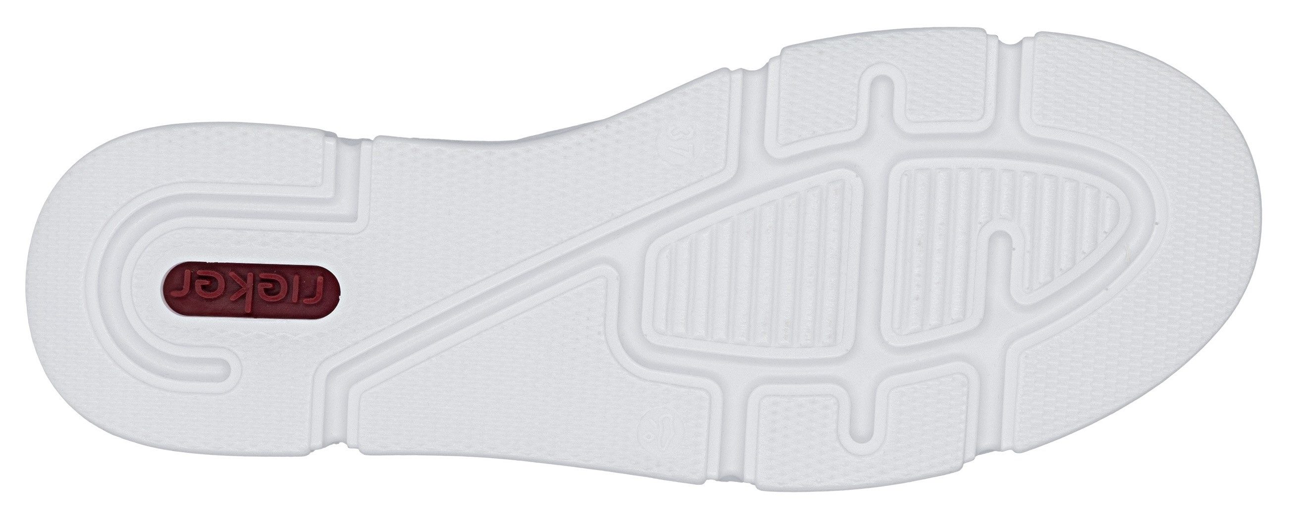 Rieker Plateausneaker mit goldfarbenen Details, Freizeitschuh, Halbschuh, Schnürschuh