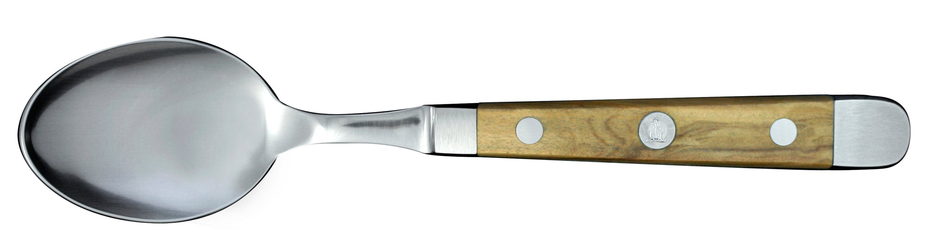 Güde Messer Solingen Besteck-Set Alpha Olive, HolzStahlOlive, Tafellöffel 9 cm - CVM-Messerstahl - Griffschalen Olivenholz