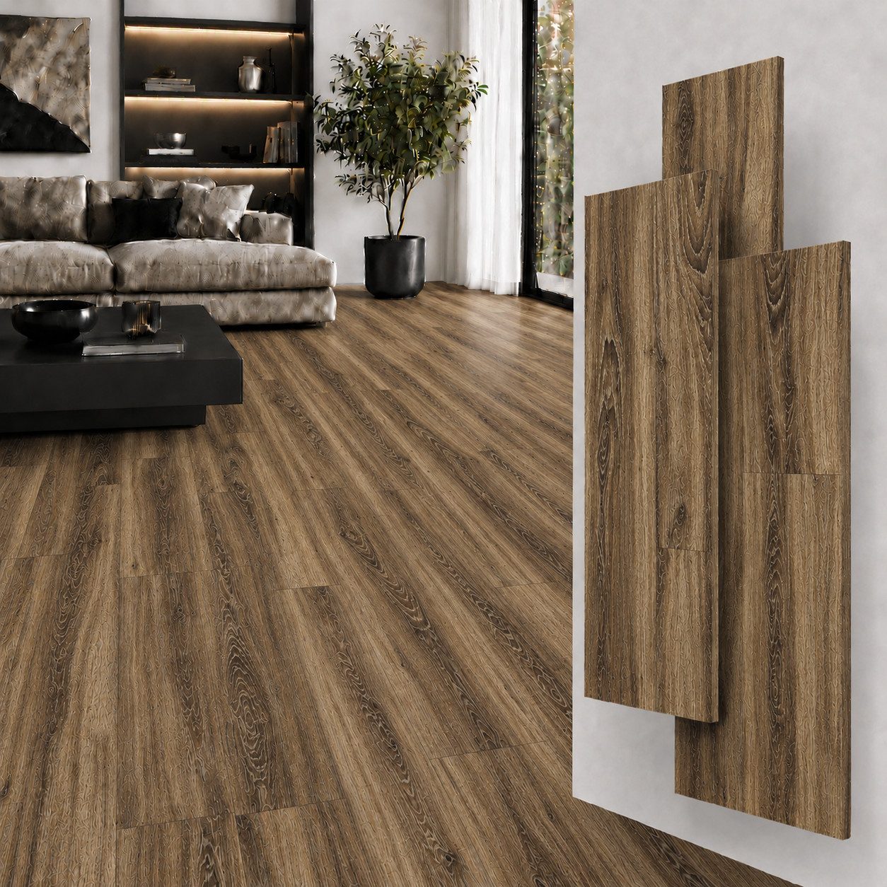 Berti Graf Designboden SPC Vinylboden 5 mm Klick wasserfest mit Trittschalldämmung, kleberfrei, pflegeleicht