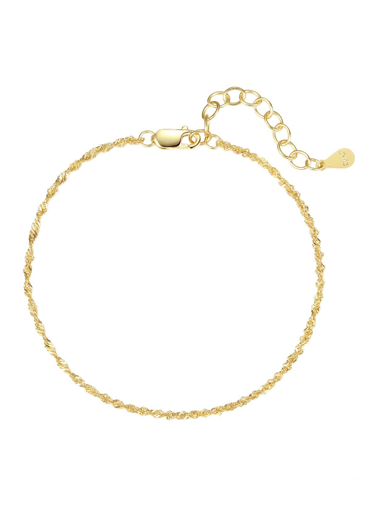 Hey Happiness Silberarmband Singapurkette gedreht, Roségold günstig online kaufen
