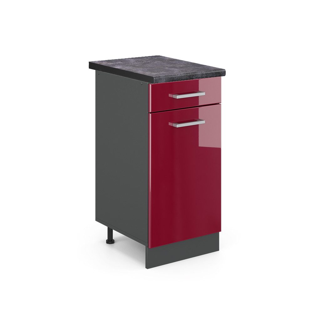 Vicco Unterschrank R-Line, Bordeaux Hochglanz/Anthrazit, 40 günstig online kaufen
