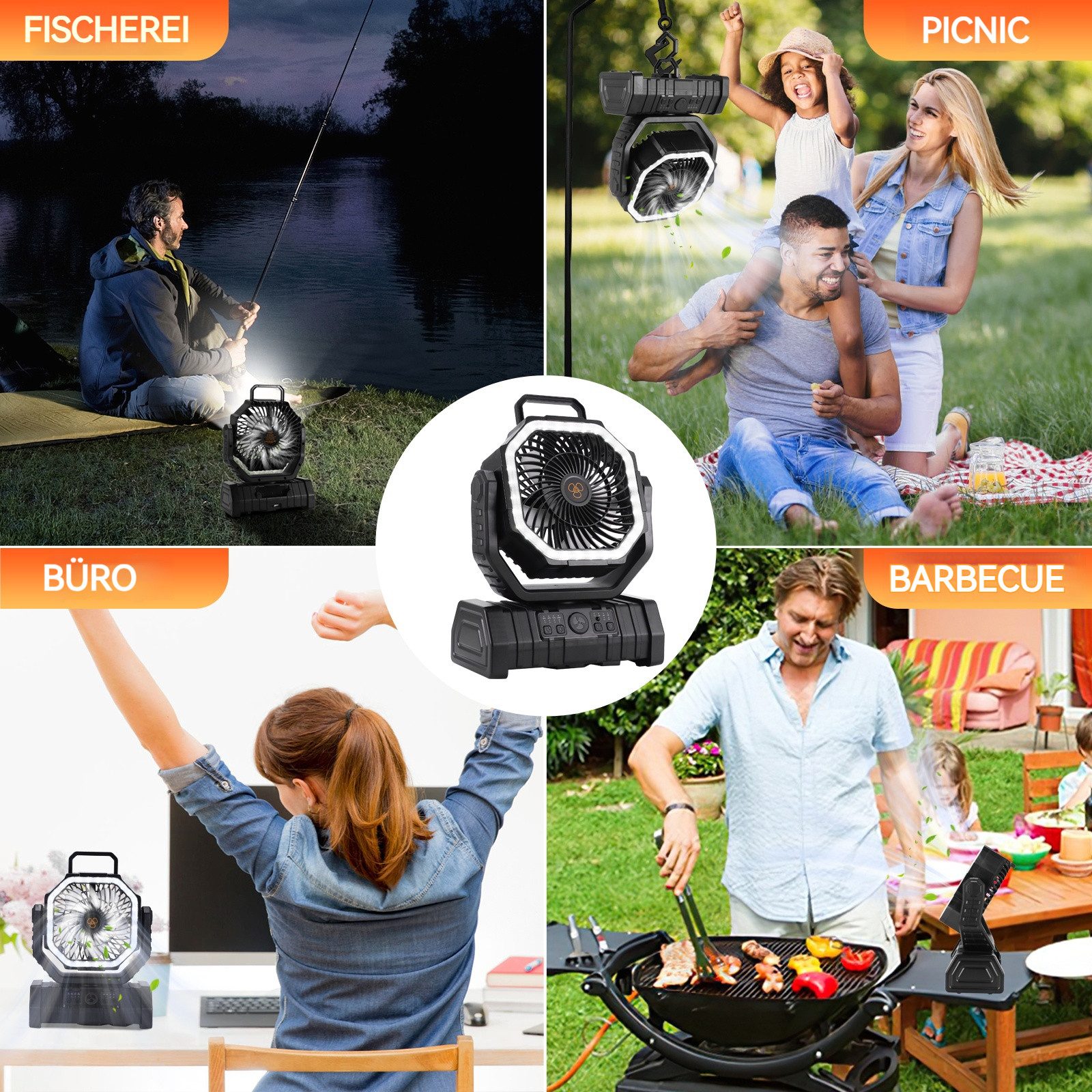 BlingBin Akku-Standventilator Camping Ventilator 20000mAh,USB Ventilator günstig online kaufen
