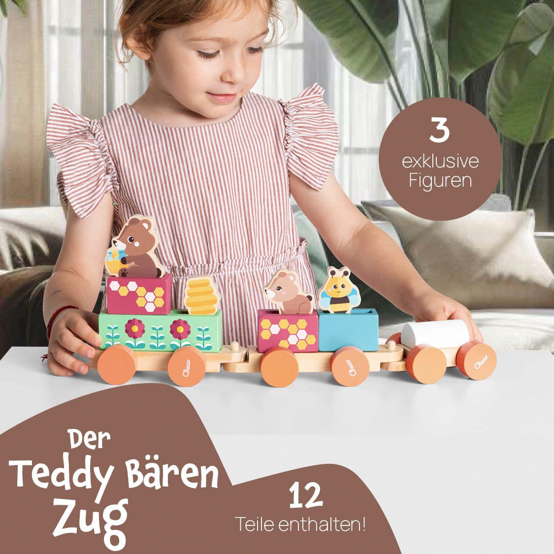 Chicco Spielzeug-Zug My Wood Friends - Teddys Zug
