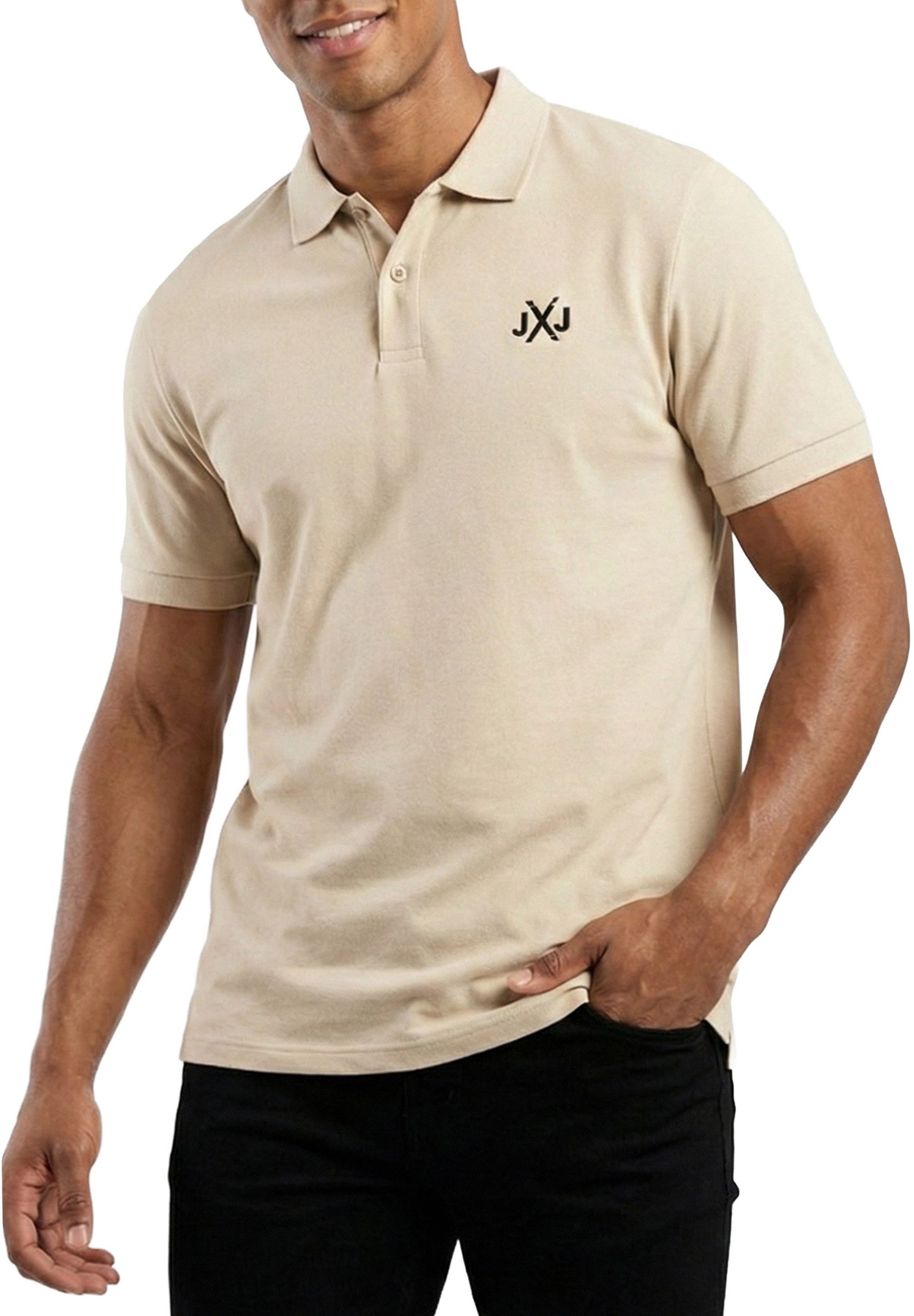 Jack & Jones Poloshirt RISE INFINITY POLO Kurzarm Hemd aus Bauwolle Polohemd mit Print T-Shirt mit Kragen