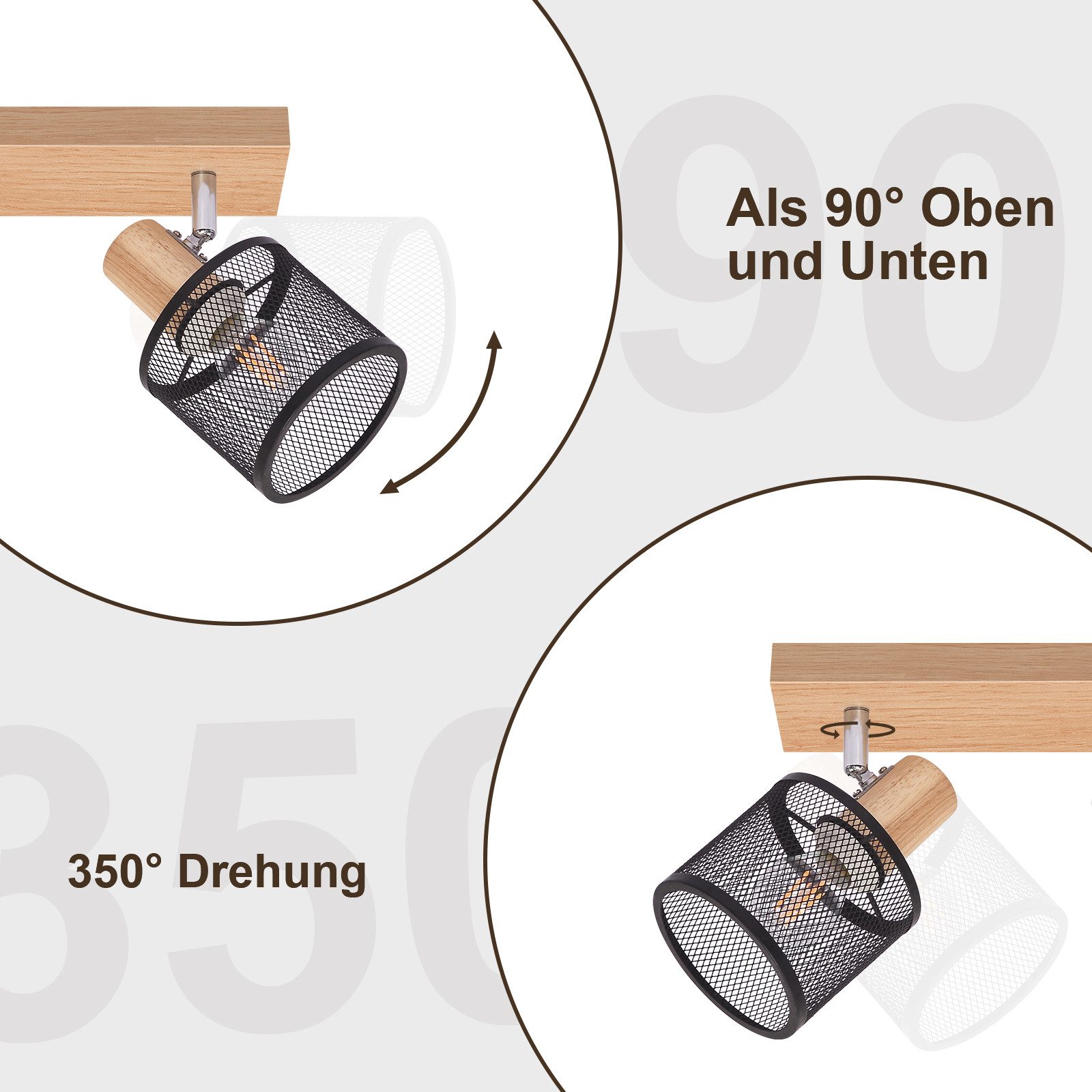 ZMH Deckenstrahler 2 Flammig E14 Vintage Schwarz/Weiß Küchenlampe Wohnzimme günstig online kaufen