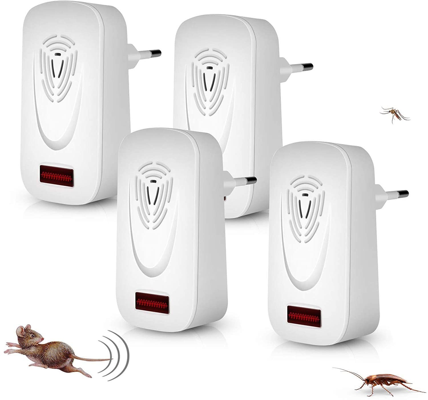 Ultraschall Schädlingsbekämpfer 4 Stück Elektronische Insektenschutzmittel DE 