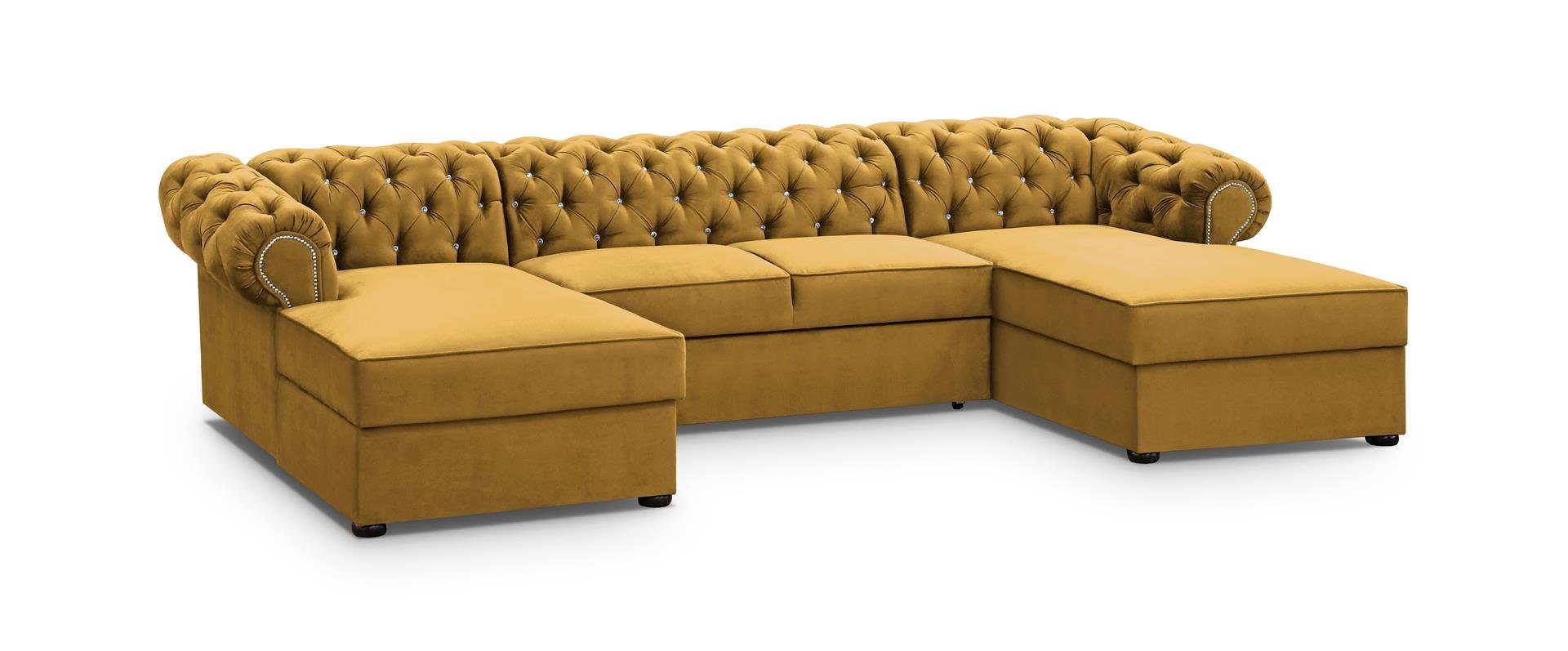 Beautysofa Ecksofa mit Schlaffunktion und zwei günstig online kaufen