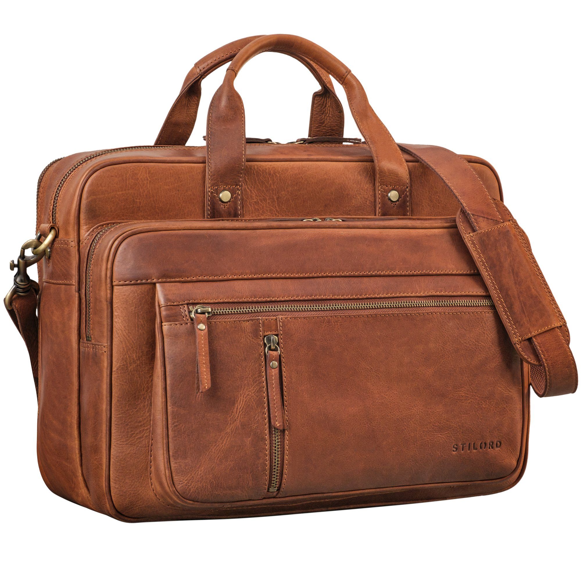 STILORD Aktentasche "Ace" Aktentasche Leder Herren Damen Groß