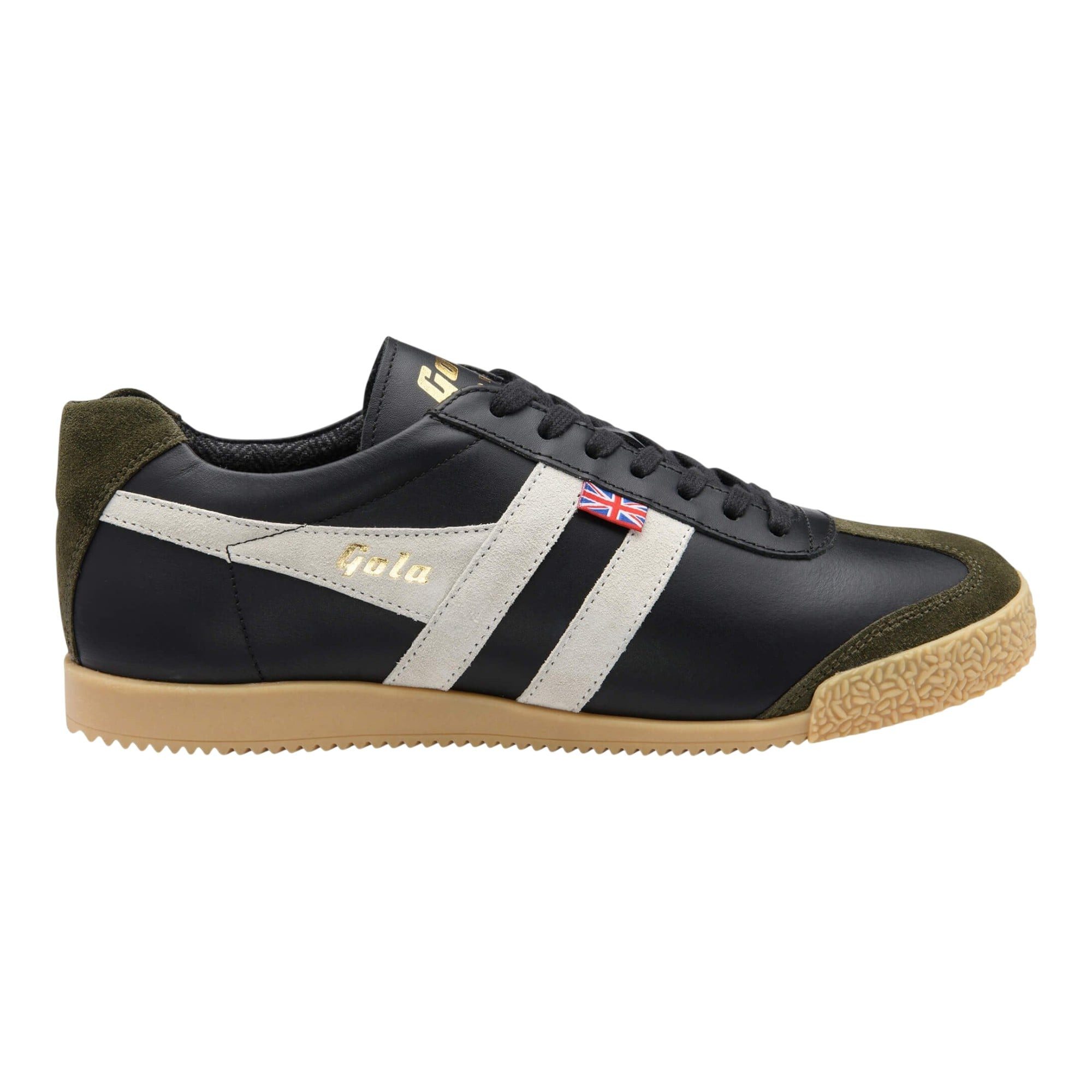 Gola Harrier Bromley - Made in England - schwarz/khaki/offwhite Herren